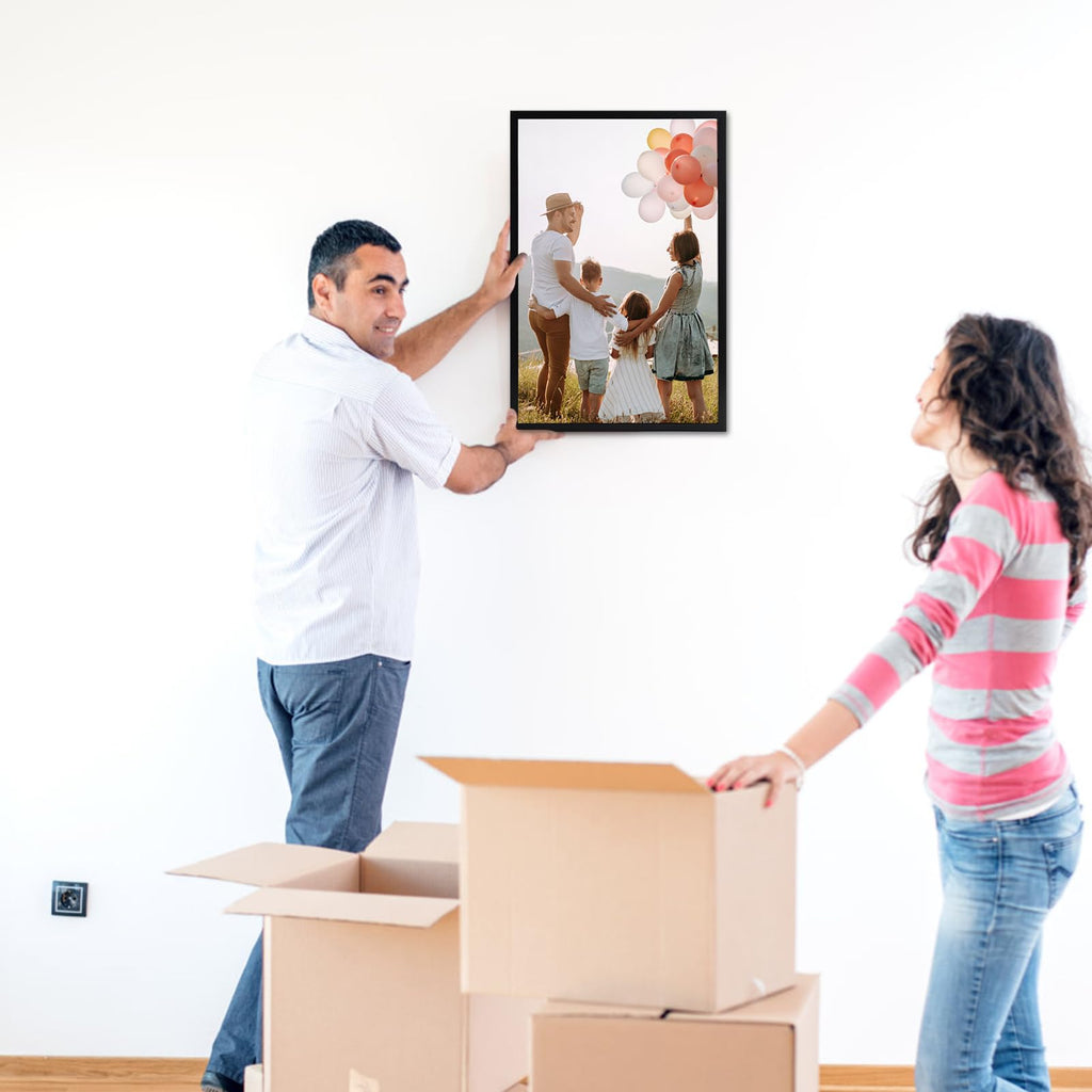 12x18 Picture Frame Black, 12 by 18 Thin Poster Photo Frame for Gallery Wall Display, Single