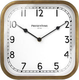 Presentime & Co 10" Anton Vintage Square Clock, Silent No Ticking, Wall & Mantel 2 in 1 Clock, Desk and Shelf Clock