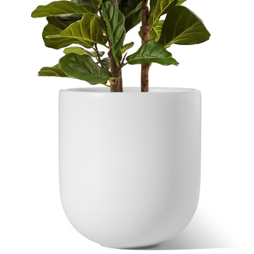 12 Inch Ceramic Pots for Plants, Large Planter, White