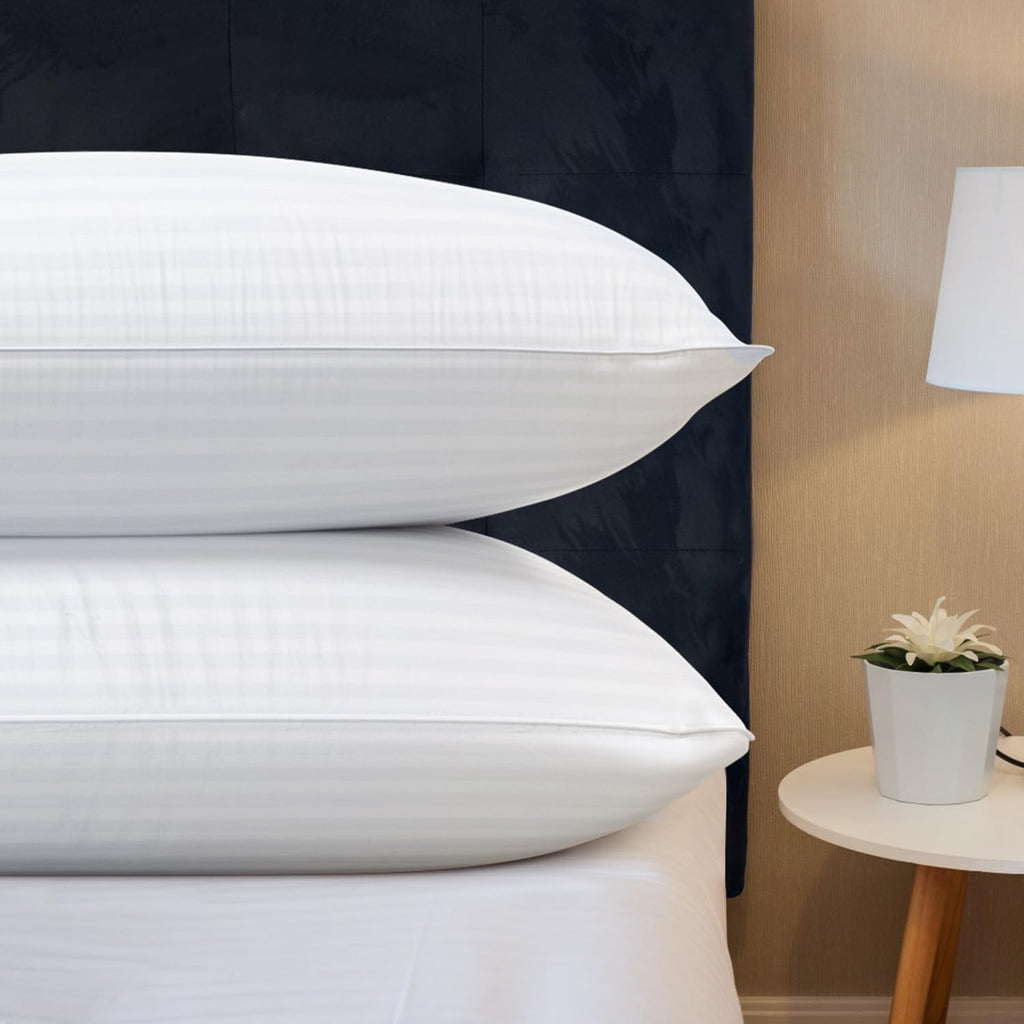 Bed Pillows for Sleeping Queen Size Set of 2 | Hotel Quality Breathable Cooling Down Alternative Microfiber Filled