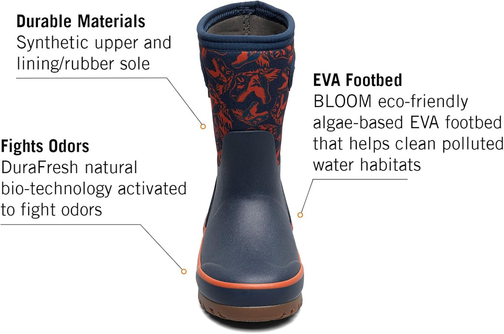 Grasp Kids Waterproof Rain Boots, Insulated Winter Snow Boots