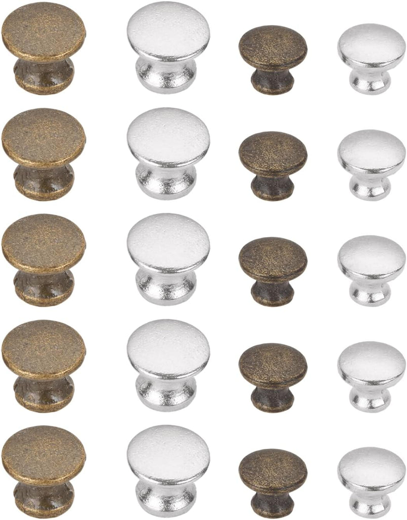 10-Pack Mini Drawer knobs, Silver Jewelry Box Pulls Wooden Cases Cabinet Cupboard Dresser Closet Chest Bin Handles