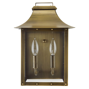 Acclaim Lighting | Vintage Solid Brass Two Light Dimmable Wall Mounted Outdoor Wet Rated Lantern with Clear