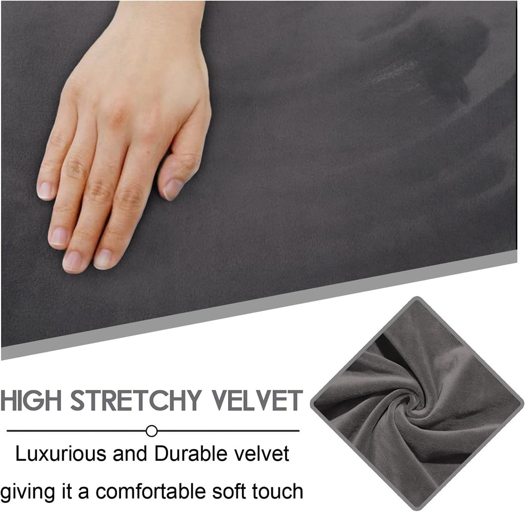 Velvet 8-Pieces Recliner Sofa Covers Stretch Reclining Couch Covers for 3 Cushion Reclining Sofa Slipcovers Furniture