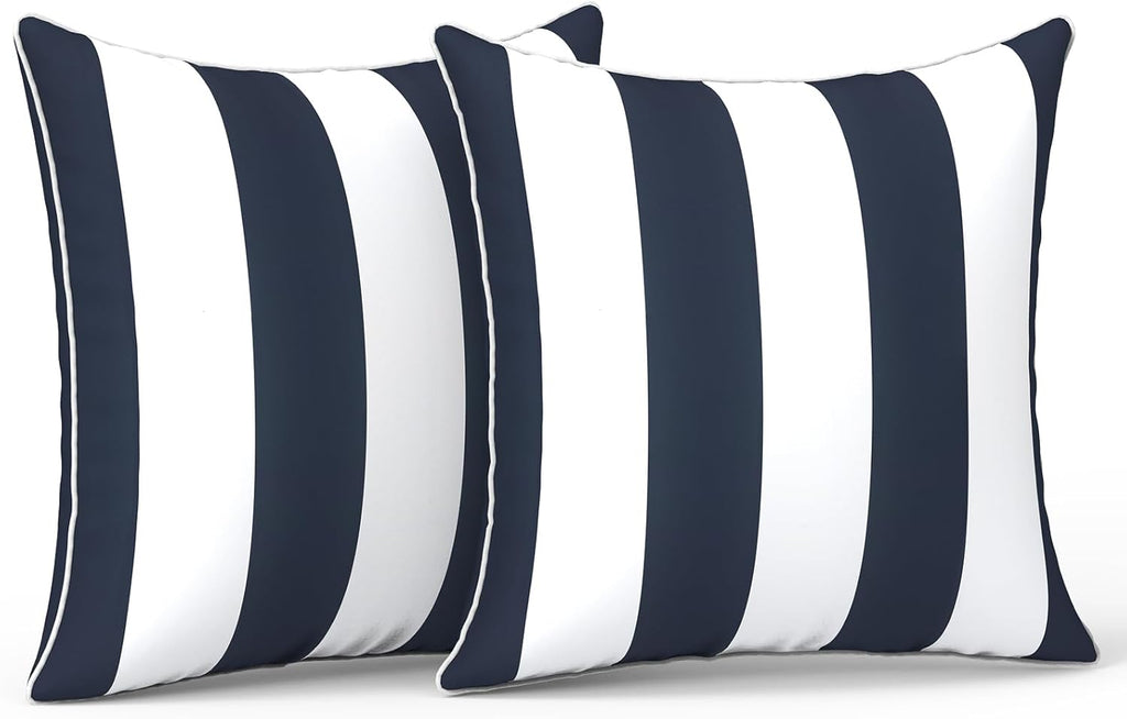 Outdoor Throw Pillow Covers Set of 2, Patio Waterproof Pillow Cases Fade Resistant Accent Pillow Covers, 18"x18"