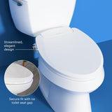 Non-Electric Elongated Bidet Toilet Seat with Dual Nozzles, Ambient Water Temperature, Easy Installation