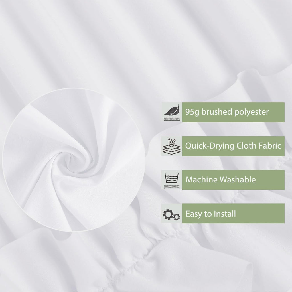 Farmhouse Ruffle, White, 72 x 72 in