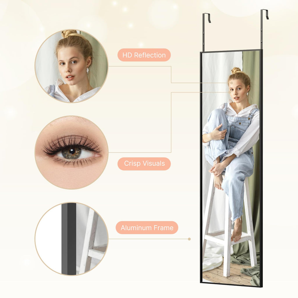 48x14 Inch Full Length Tempered Glass Door Mirror