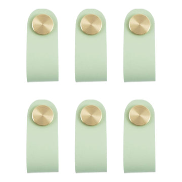 6 Pieces Leather Pulls for Drawer, Handmade Leather Drawer Pulls Cabinet Dresser Door Handle Knobs with Screw, Light