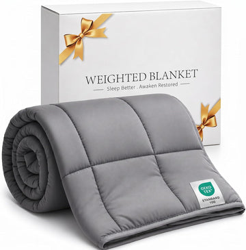 Weighted Blanket 20lbs (60"x80",Grey) Full Size Soft Cooling Heavy Blanket for Sleeping, Breathable All Season