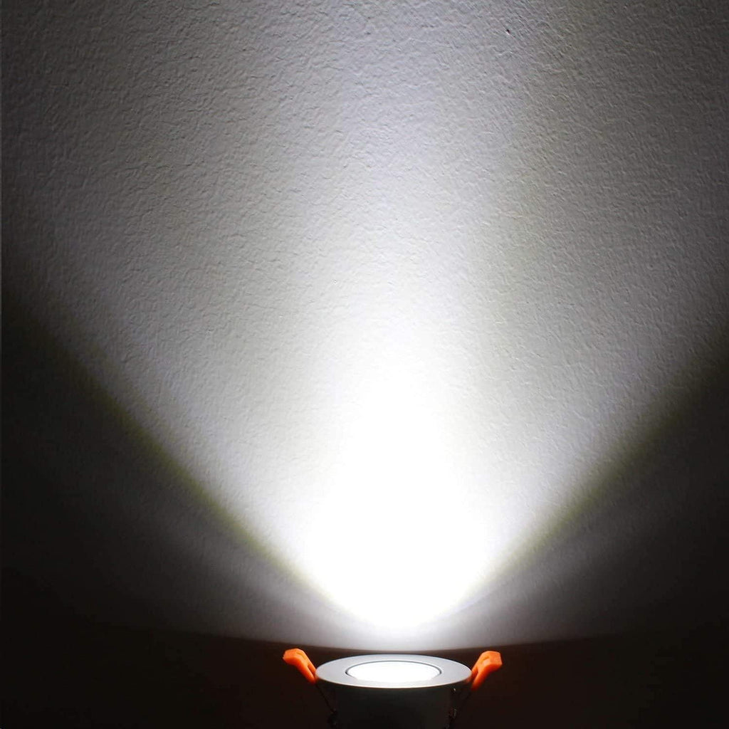 2inch LED Dimmable Downlight, 3W COB Recessed Ceiling Light, Daylight White 5500K-6000K, CRI80, 25W Halogen Bulbs