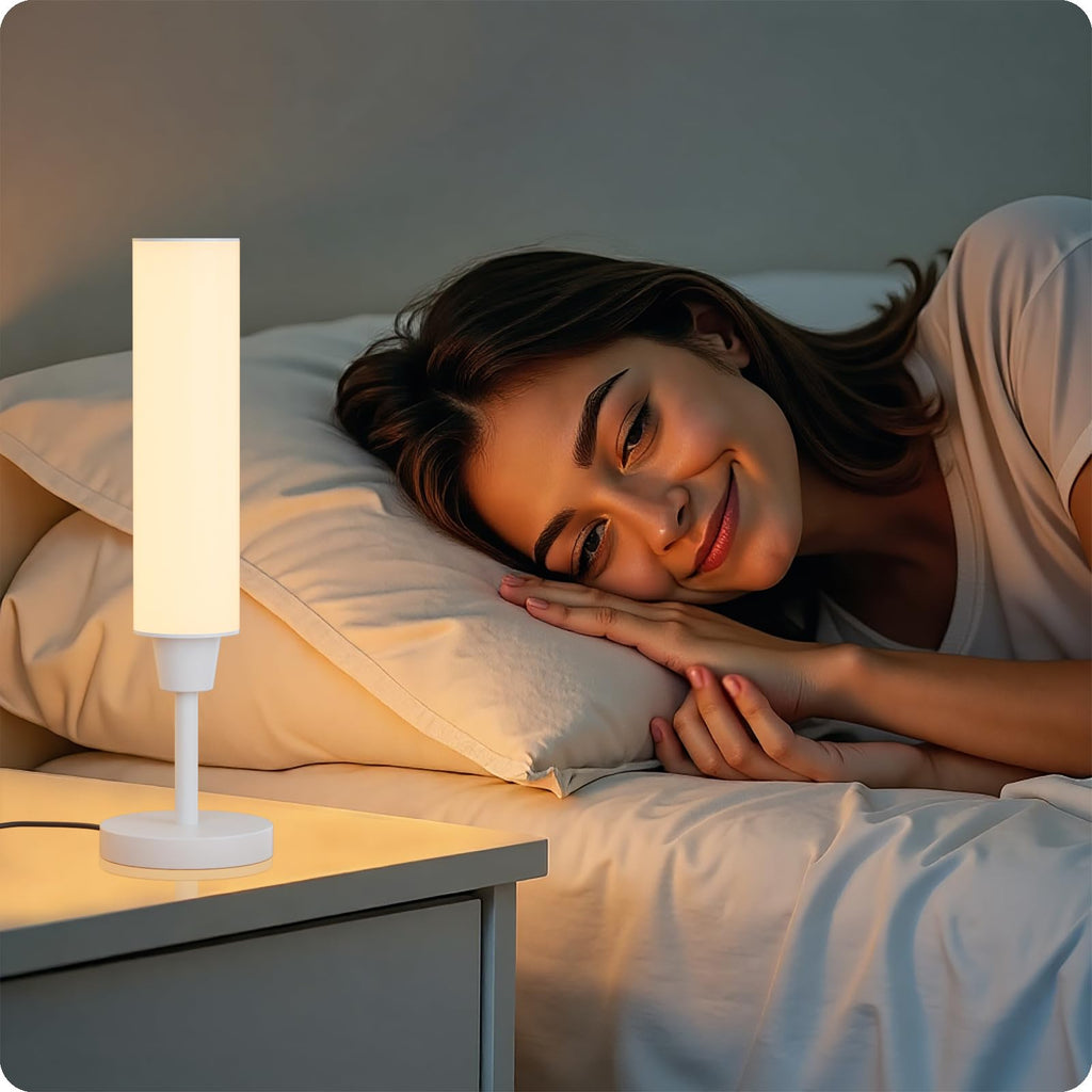 Table Lamp with Remote, White