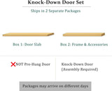 Fiberglass Entry Door 36x80'', French Exterior Door Right Hand Inswing Black Finished Frosted Glass Knock-Down Door