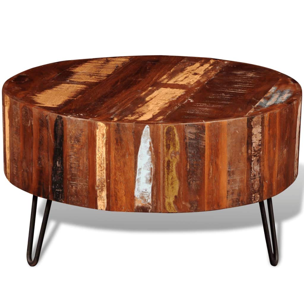 Coffee Table Solid Reclaimed Wood Round -626