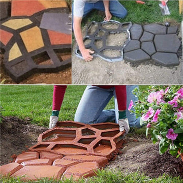 Walk Maker, Pathmate Stone Moldings Paving Pavement Concrete Molds Stepping Stone Paver Walk Way Mold , Lawn &