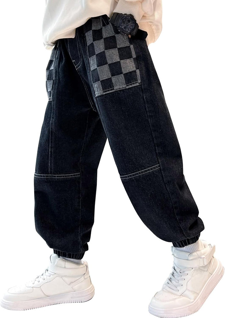 Boys Elastic Waist Jeans Stretch Fashion Denim Pants