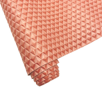 Glossy Geometry Vinyl Faux Leather Sheets, 12 x 54 inch Embossed Diamond Plaid Synthetic PU Fabric for DIY