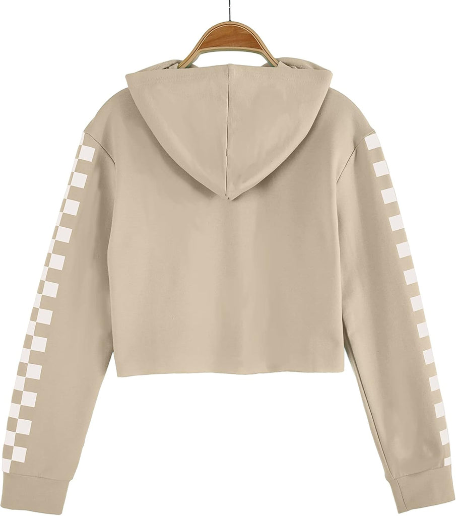 Kids 2 Piece Outfits Girls Crop Tops Hoodies Long Sleeve Fashion Sweatshirts and Sweatpants