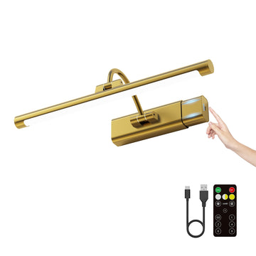 16" Light for Wall Picture with 6000mAh Battery - Brass Operated Wireless Wall Art Light with Remote Control