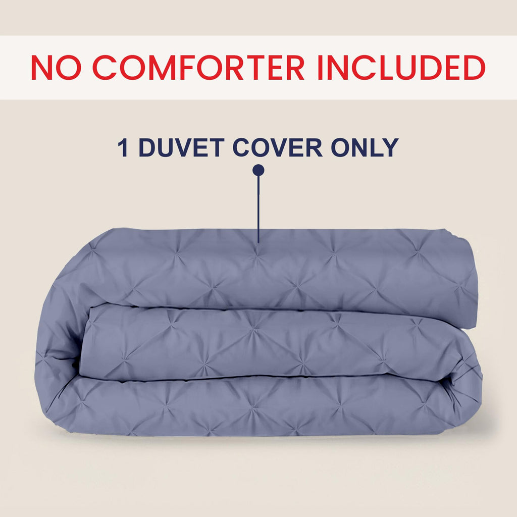 1 Pc King Size Pinch Pleated - Pintuck Duvet Cover Only- 100% Egyptian Cotton 600 TC Decorative Comforter