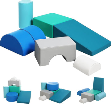 Kids Climbing Toys Foam Blocks: 6PCS PU Leather Foam Climbing Blocks for Toddlers - Soft Play Set Indoor Play Gym