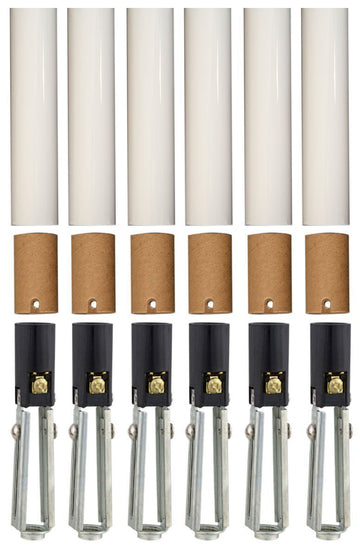 Chandelier Lighting Fixture Socket Kit, Adjustable Height Candelabra Sockets with Cardboard Insulators and