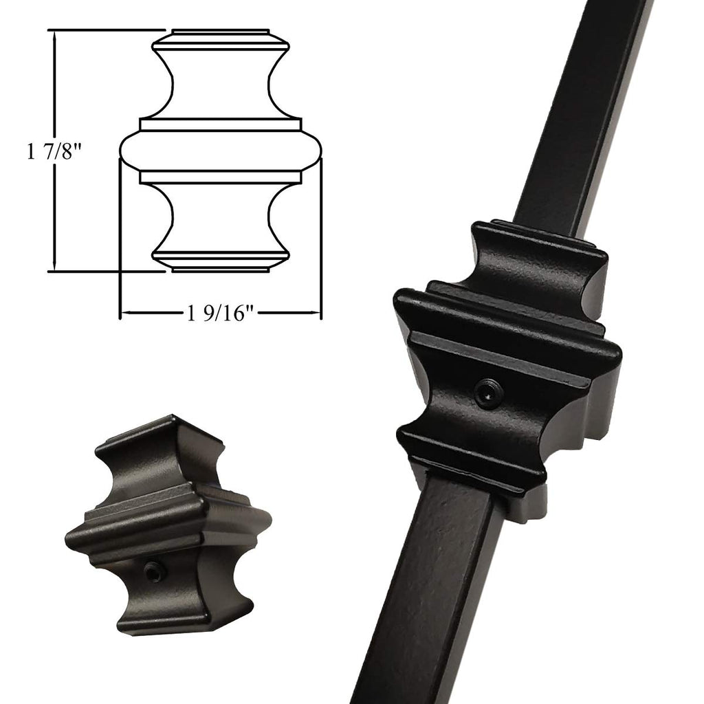 Stair Parts - Modern Adjustable Knuckles for 1/2" Iron Balusters (Contractor 100-Pack) with Set Screw - Knuckle for
