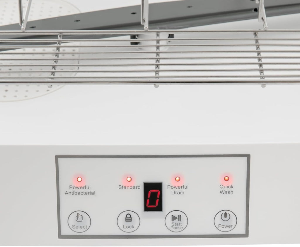 Portable Countertop Dishwasher, Mini Automatic Dishwashing with 1.59Gal Water Tank & 360° Rotating Spray & 3 Washing