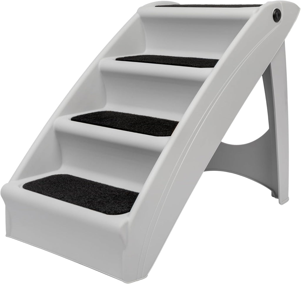 CozyUp Folding Dog Stairs, Portable Indoor/Outdoor Pet Steps for Bed & Couch, Grey, 25 Inch