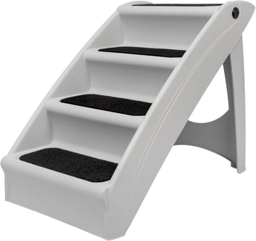 CozyUp Folding Dog Stairs, Portable Indoor/Outdoor Pet Steps for Bed, Couch & Car, Grey, 20 Inch