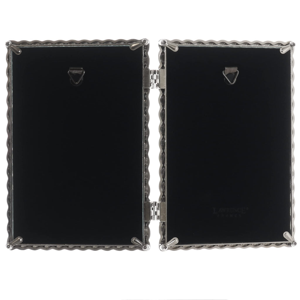 Metal Frame, Rope Design, Silver, 4x6 Double