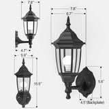 Plastic Outdoor Wall Light Fixtures with Bulbs, Waterproof and Anti-Corrosion Porch Sconces