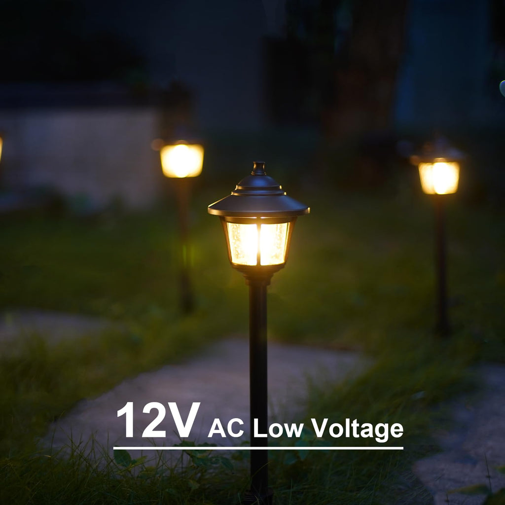 8 Pack 12V Low Voltage Landscape Path Lights, Replaceable Bulbs