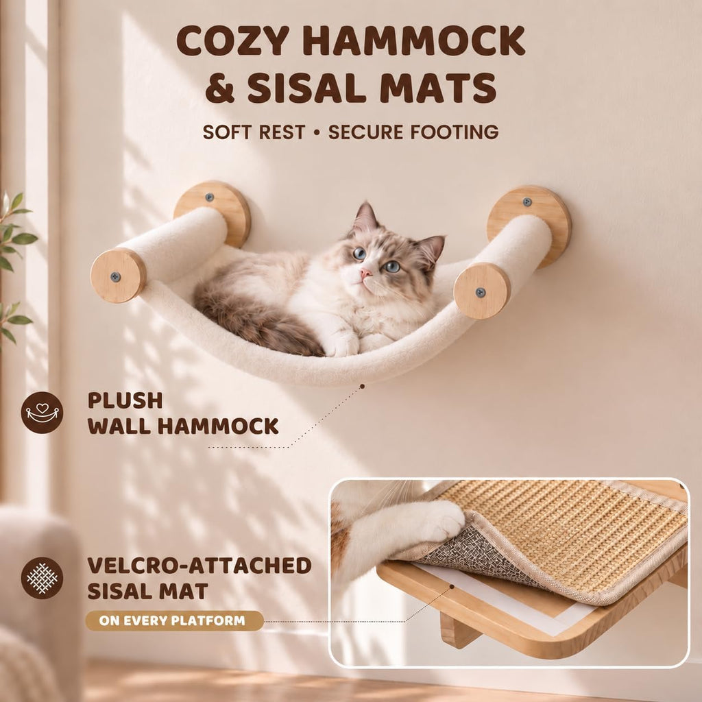 Cat Wall Shelves for Large Cats Wall Mounted Climbing Set