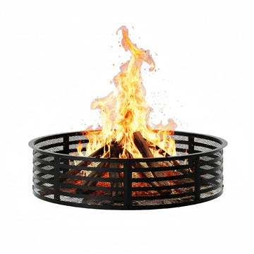 Outdoor Smokeless Fire Pit Ring, 60 Inch Round Steel Fire Ring Insert