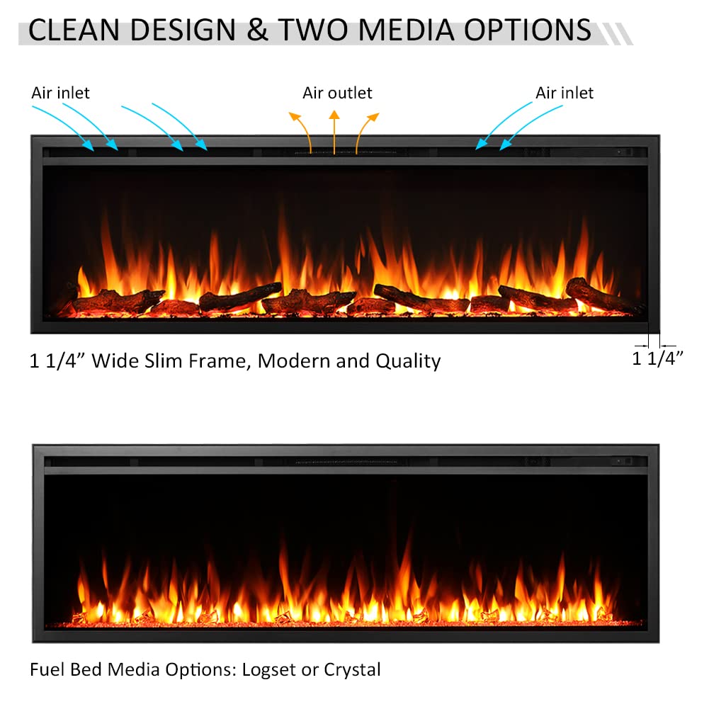 LegendFlame Austin Build in Electric Fireplace 60"