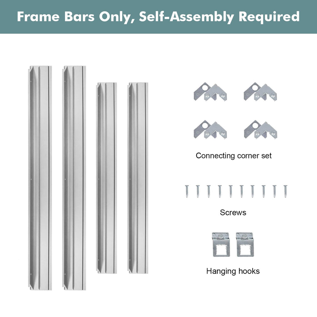 36x48 Canvas Floater Frame for Modern Art Prints, 5/6" Deep, Silver