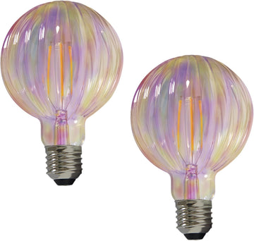 Vintage LED Edison Bulb G30 G95 6W Equivalent 60watt, 2Pack Dimmable CRI 90+ LED Filament Light Colorful Shell