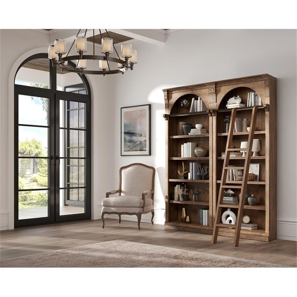 Traditional 8' Tall Wood Bookcase Office Storage Organizer Fully Assembled Brown