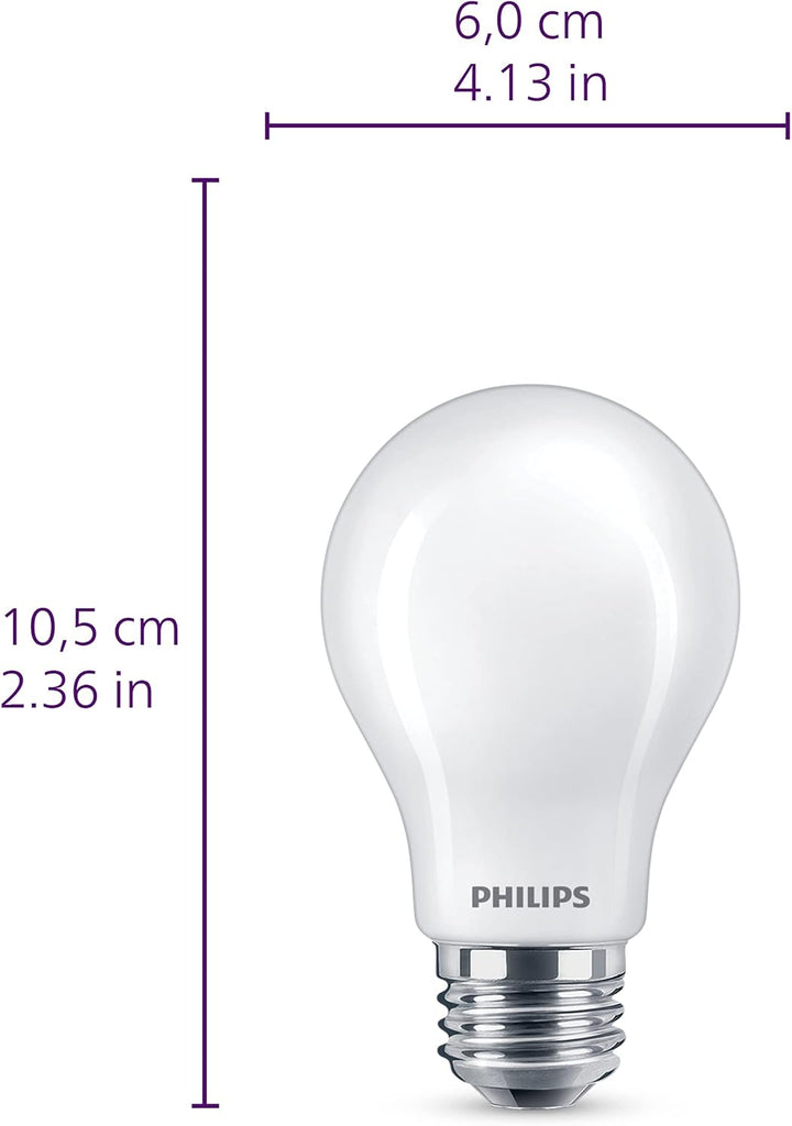 60W A19 4-Pack Ultra Definition Soft White LED Light Bulbs (2700K) 800 Lumen (8W = 60W) Dimmable Clear Flicker-Free