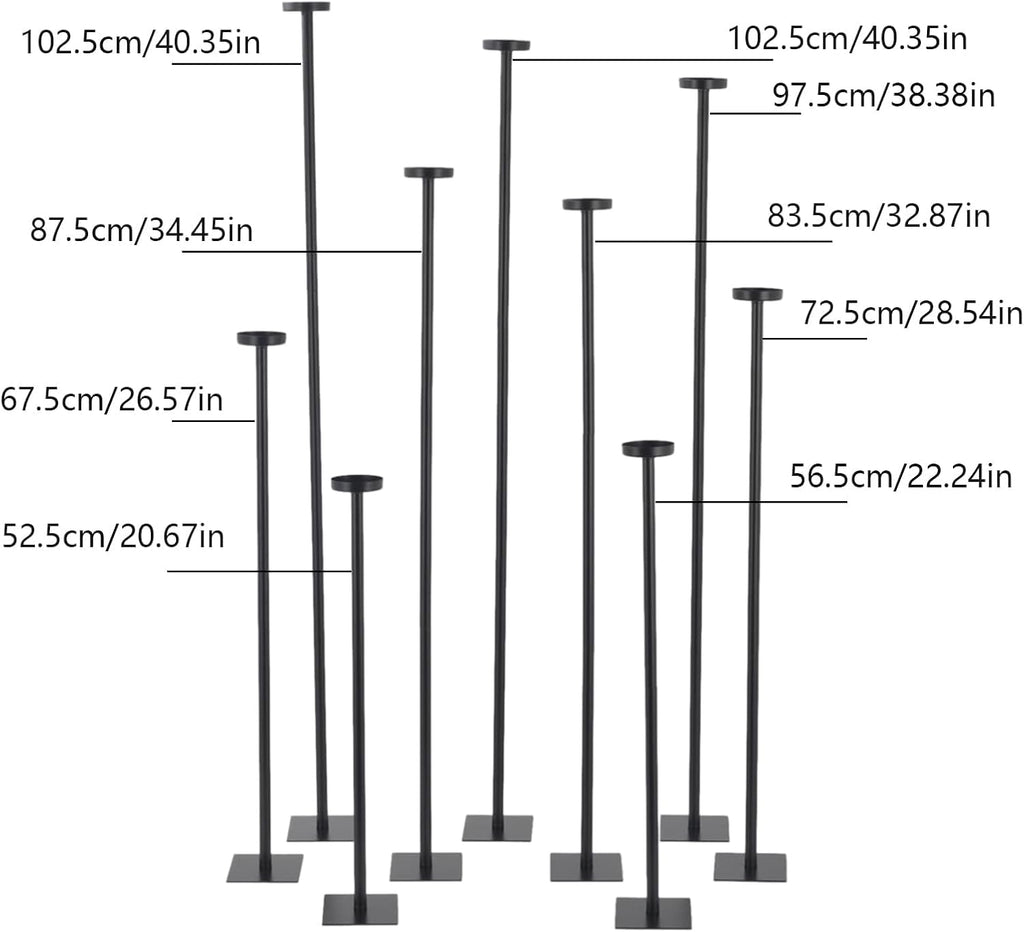 Tall Floor Candle Holders for 9 Arm Candlesticks, Metal Iron Black Candelabrallar Tealight Candles on Party Reception