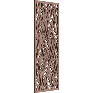 Ortonville Decorative Pierced Fretwork Wood Wall Panels, 17 3/8"W x 44 3/8"H x 3/8"T, Walnut