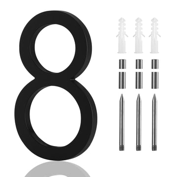9 Inch House Numbers For Outside Modern Black Metal Large Address Numbers 8