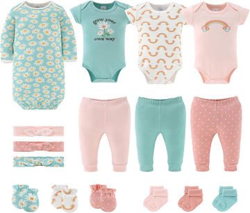 Baby Layette Gift Set for Girls - 16 Piece New Born Girl Gift Set, Baby Clothes & Newborn Essentials Must Haves