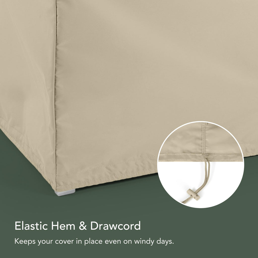 Elite Round Fire Pit Cover, Polyester, 54 Dia x 25H, Khaki