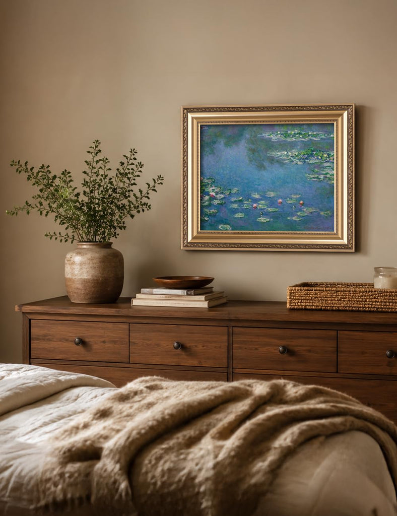 Monet Water Lilies Wall Art Framed, 1906, Image Size 20x16 in