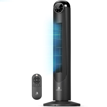 T36 Tower Fan, 36 Inch DC Brushless Motor Bladeless Oscillating Fan with Remote, 6 Speeds & 4 Modes,LED Display, 9H