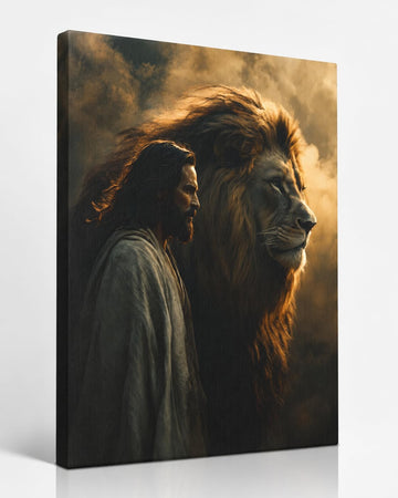 Jesus And Lion Wall Art Decor Pictures Canvas Prints 16"x12"