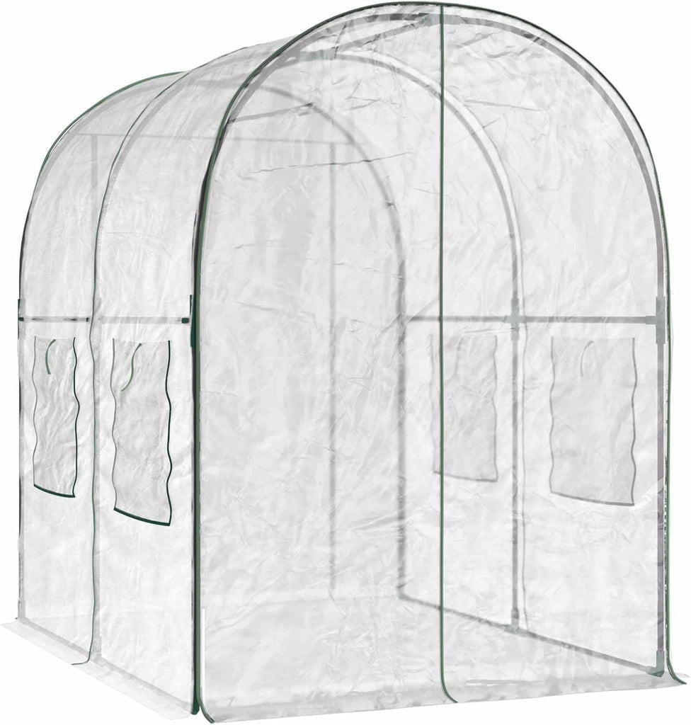 Portable Greenhouse for Outdoor Garden, PVC Plant Growing Cover with Powder-Coated Steel Frame, 62.99 x 78.74 x 75.79