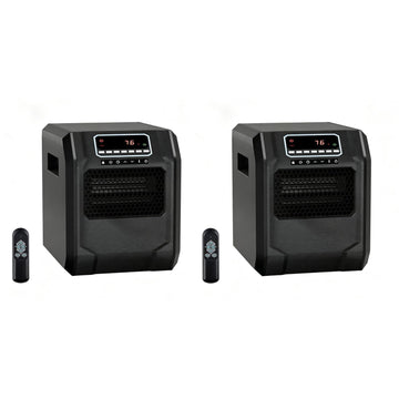 Electric Space Heater with Remote 1500W Quartz Infrared Heater Black